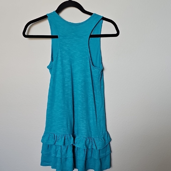 Forever 21 Girls Turquoise Sleeveless Racerback Dress with Ruffle Hem Large - Picture 9 of 9